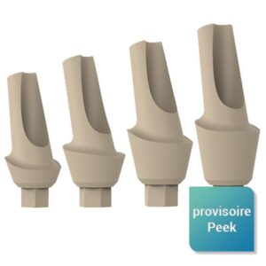 Pilier provisoire angulé en peek 15° pour hexagone interne Ø 2.43mm - Safe Implant