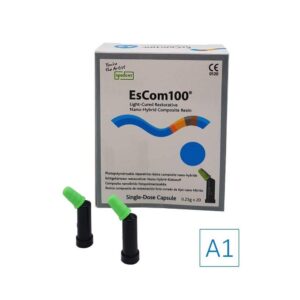 EsCom100 20 capsules de 4g - A1 - Résine composite nano-hybride restauratrice photopolymérisable - Safe Implant