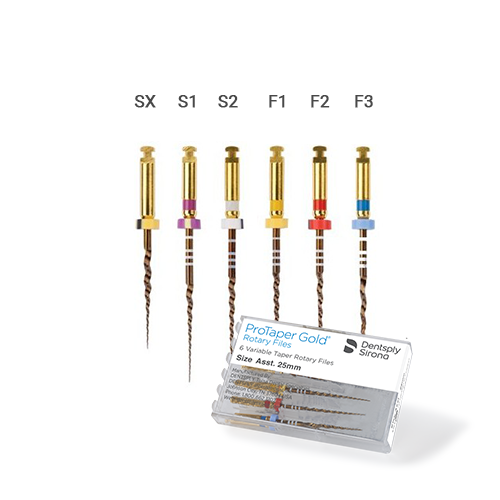 pratapergoldAss-1 Pack de 6 limes ProTaper Gold de Dentsply Sirona - Safe Implant