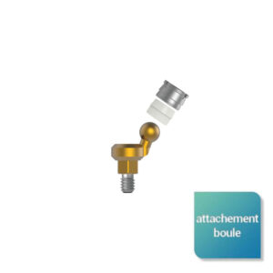 Attachement boule angulé désaxé de 1 à 3 mm de hauteur gingivale (parties femelles incluses) - Safe Implant